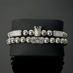 King réz karkötő szett ezüst színnel beterítve