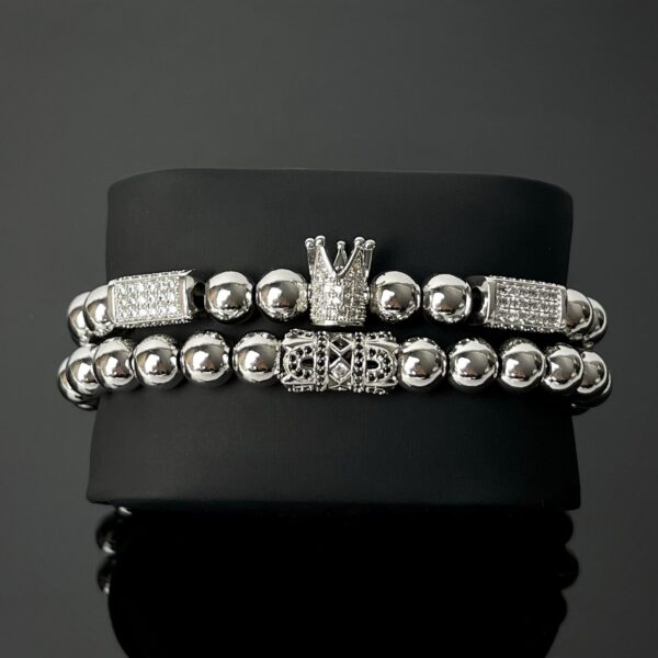 King réz karkötő szett ezüst színnel beterítve