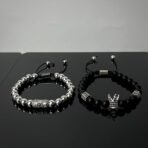 King matt fekete karkötő szett ezüst színű díszítéssel - Image 3