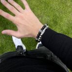 King matt fekete karkötő szett ezüst színű díszítéssel - Image 5