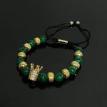 Men Staff - King Méregzöld tigrisszem órakísérő Karkötő