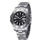 Nibosi Louis karóra Ezüst, Fekete - Mechanikus 42 mm - Image 4