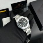 Nibosi Louis karóra Ezüst, Fekete - Mechanikus 42 mm - Image 16