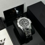 Nibosi Louis karóra Ezüst, Fekete - Mechanikus 42 mm - Image 18