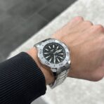 Nibosi Louis karóra Ezüst, Fekete - Mechanikus 42 mm - Image 8