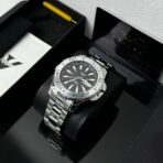 Nibosi Louis karóra Ezüst, Fekete - Mechanikus 42 mm - Image 7