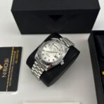 Nibosi - DayDate Silver karóra - Köves 40 mm - Image 12