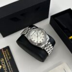 Nibosi - DayDate Silver karóra - Köves 40 mm - Image 6