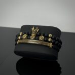 King 3-mas órakísérő karkötő szett - Arany színű díszítéssel - Image 5