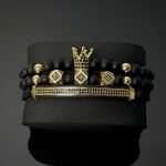 King 3-mas órakísérő karkötő szett - Arany színű díszítéssel