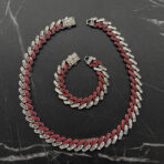 Ice Red-Silver Karkötő-Nyaklánc Szett - Image 2